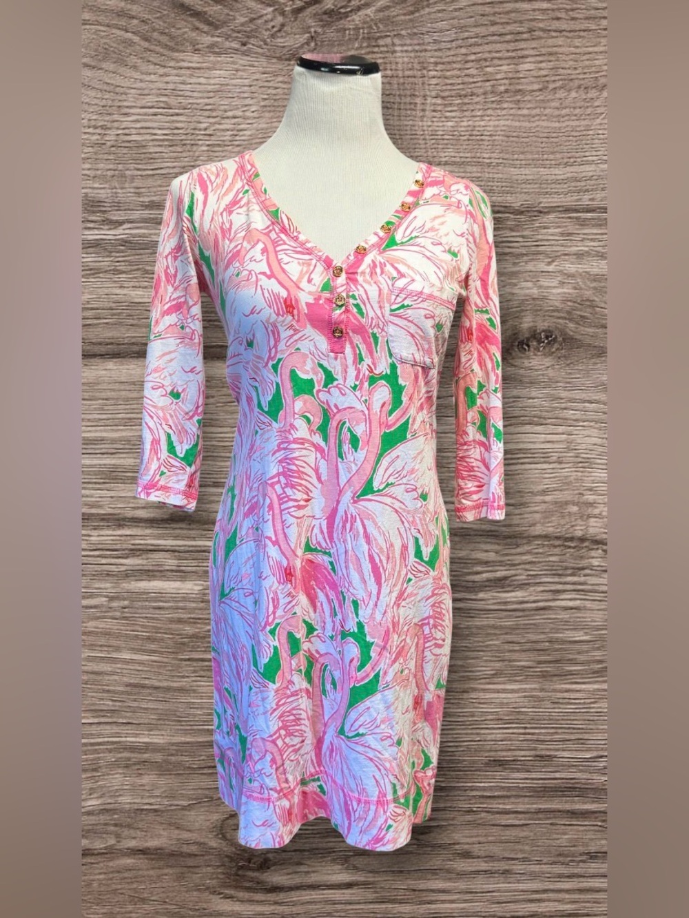 Like new! Lilly Pulitzer Flamingo Palmetto Shift Dress Pink Colony Size S